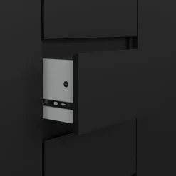 Dressoir Luna Zwart - 121x91x50 cm