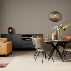 Dressoir Zwanenburg Zwart - 225x90x48 cm