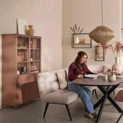 Eetkamer Hoekbank Bjorna Roze - 270x170 cm