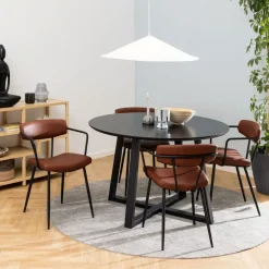 Eettafel Jonna Zwart - Ø 120 cm