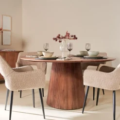 Eettafel Viktor Lichtbruin - Ø 150 cm