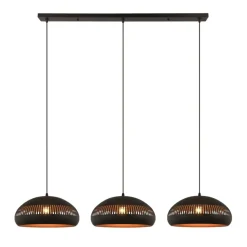 Hanglamp Cabot Zwart - 3 x E27 -  150 cm breed