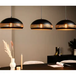 Hanglamp Cabot Zwart - 3 x E27 -  150 cm breed