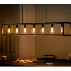 Hanglamp Eric Zwart - 7 x E27 - 168 cm breed