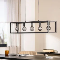 Hanglamp Eric Zwart - 5 x E27 - 120 cm breed