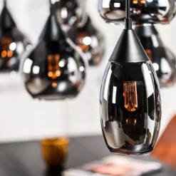 Hanglamp Oriel Zwart - 8 x E27 - 120 cm breed