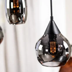 Hanglamp Oriel Zwart - 5 x E27 - 120 cm breed