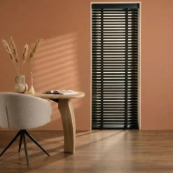 Houten Jaloezie Zwart - 80x210 cm