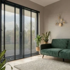 Houten Jaloezie Zwart - 180x210 cm