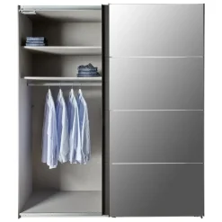 Kledingkast Aalst Donkergrijs Spiegel - 180x210x65 cm