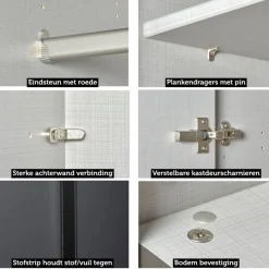 Kledingkast Aalst Donkergrijs - 135x210x65 cm