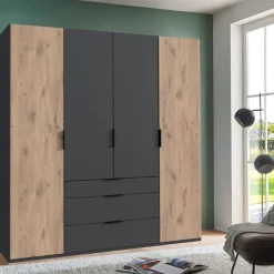 Kledingkast Almera Grafiet - 200x216x58 cm