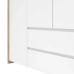 Kledingkast Atlanta Eiken / Hoogglans Wit - 197x202x58 cm