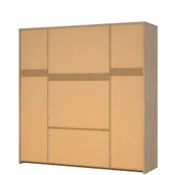 Kledingkast Atlanta Eiken / Hoogglans Wit - 197x202x58 cm