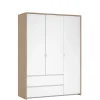 Kledingkast Atlanta Eiken / Hoogglans Wit - 149x202x58 cm