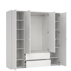 Kledingkast Atlanta Wit - 197x202x58 cm