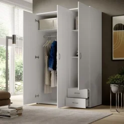 Kledingkast Baarlo Wit - 120x176x52 cm