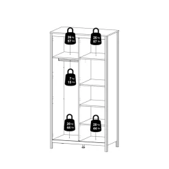 Kledingkast Dallas Eiken - 103x199x59