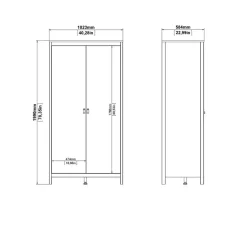 Kledingkast Dallas Wit - 103x199x59