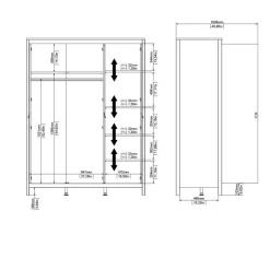 Kledingkast Dallas Wit - 150x199x59
