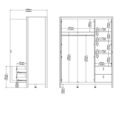 Kledingkast Dallas Wit - 150x199x59