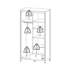 Kledingkast Dallas Zwart - 103x199x59