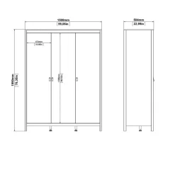Kledingkast Dallas Zwart - 150x199x59