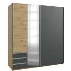 Kledingkast Dongen Grijs - 179x198x64 cm