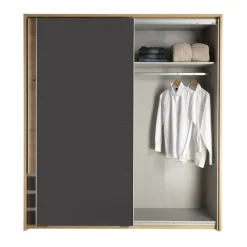 Kledingkast Dongen Grijs - 179x198x64 cm