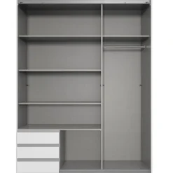 Kledingkast Elsen Grijs - 135x198x64 cm