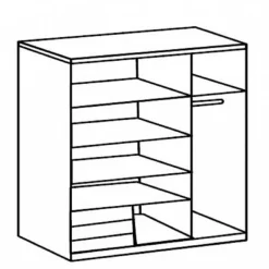 Kledingkast Elsen Grijs - 135x198x64 cm