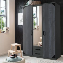 Kledingkast Gameren Donkergrijs - 135x199x58 cm