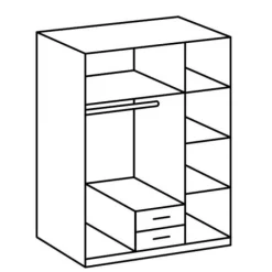 Kledingkast Gameren Donkergrijs - 135x199x58 cm