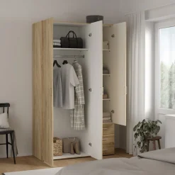 Kledingkast Harper Naturel - 116x201x50 cm