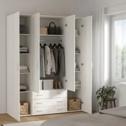 Kledingkast Harper Wit - 154x201x50 cm