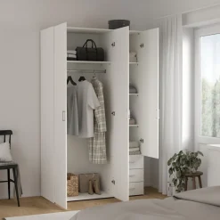 Kledingkast Harper Wit - 116x201x50 cm