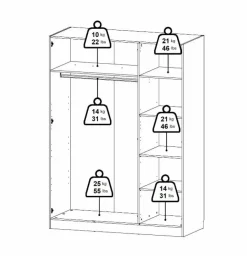 Kledingkast Indy Taupe - 147x200x62 cm