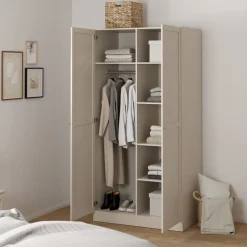 Kledingkast Indy Taupe - 99x200x62 cm