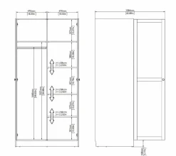 Kledingkast Indy Taupe - 99x200x62 cm