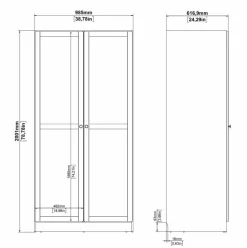 Kledingkast Indy Taupe - 99x200x62 cm