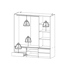 Kledingkast Jasper Eiken - 181x200x60 cm