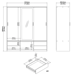 Kledingkast Jasper Eiken - 181x200x60 cm