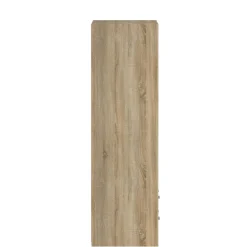 Kledingkast Jasper Eiken / Hoogglans Wit - 121x200x60 cm