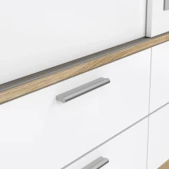 Kledingkast Jasper Eiken / Hoogglans Wit - 182x200x60 cm