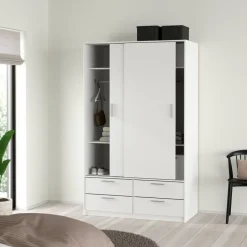 Kledingkast Jasper Wit - 121x200x60 cm