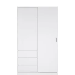 Kledingkast Luna Hoogglans Wit - 119x201x60 cm