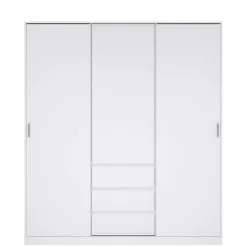 Kledingkast Luna Hoogglans Wit - 177x201x60 cm