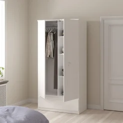 Kledingkast Luna Hoogglans Wit - 99x201x50 cm