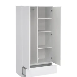 Kledingkast Luna Hoogglans Wit - 99x201x50 cm