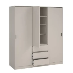 Kledingkast Luna Taupe - 177x201x60 cm